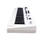 AMW P61X White Teclado Controlador Midi USB com 61 Teclas PADs Faders e Knobs
