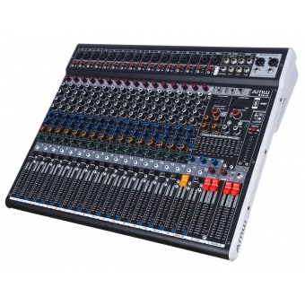 AMW Q16 v3 Mesa de Som 16 Canais Combo 99 Efx Dsp 2 Aux Hi-Z Interface USB Eq