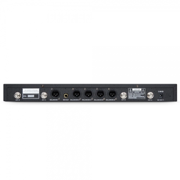 (USADO) AMW AU7000 Microfone Sem Fio Profissional 4 Canais Digital UHF Multibanda WR488Q