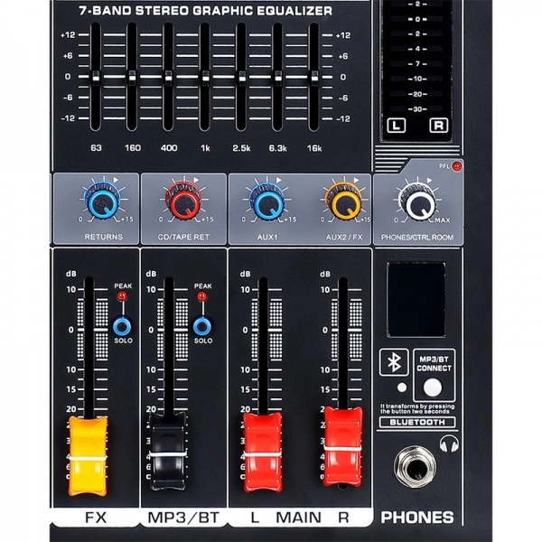 Amw Pm6 v2 Fx Mesa De Som 6 Canais 99 Efx DSP Interface USB Eq