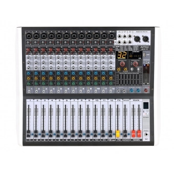 AMW AG12 v2 Mesa de Som 12 Canais 99 Efeitos DSP BT Interface USB e Faders de 100mm