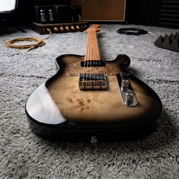 AMW SETL550 Guitarra Telecaster Clear Black Ponte Wilkinson by SQ Guitars