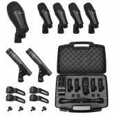 Amw Dm7 Kit Microfone Bateria 7 Microfones Peças Com Estojo E Acessórios Inclusos ! Preto
