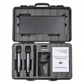 (USADO) AMW AU400 v2 Microfone sem fio Duplo de Mão Digital UHF Rack