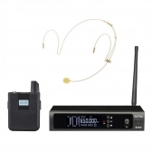AMW BU100 Auricular Sistema Transmissão sem fio UHF Digital Microfone Auricular Bege P2