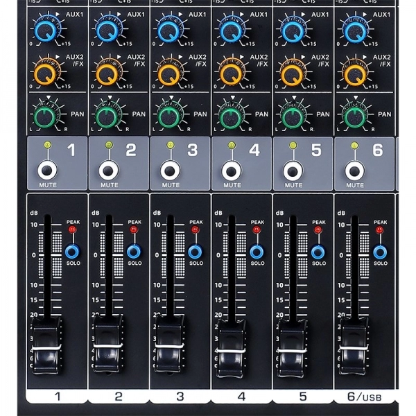 Amw Pm6 v2 Fx Mesa De Som 6 Canais 99 Efx DSP Interface USB Eq