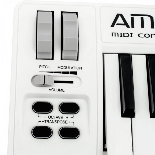 AMW Mini 32 Branco Teclado Controlador Midi USB 32 Teclas
