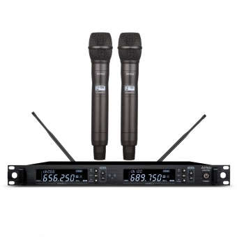 AMW AU500 v2 Microfone sem fio Duplo Digital Multibanda UHF Rack + Estojo 1R 2M