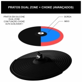 (USADO) AMW ED6X Pro v4 Bateria Eletrônica All Mesh Pratos com Choke + Expansões !