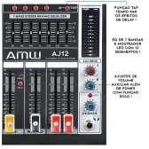 AMW AJ12 Mesa de som 12 Canais EFX High End BT Interface USB