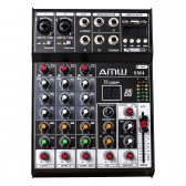(USADO) AMW SM4 v2 Mesa de Som 4 Canais com Efeitos DSP Bluetooth e USB Interface