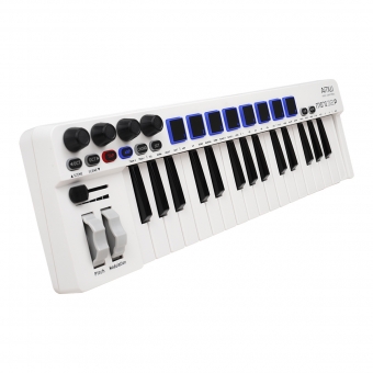 AMW Mini 32 PAD White Teclado Controlador Midi 32 Teclas 8 PADs Arp Chord Hi End