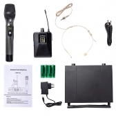 AMW BM200 Microfone Sem Fio de Mão + Bodypack + Auricular 225 1M 1B 1A