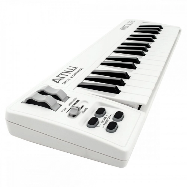 AMW Mini 32 Branco Teclado Controlador Midi USB 32 Teclas
