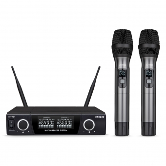 AMW AU230 Microfone sem fio Duplo de Mão Digital UHF + Case