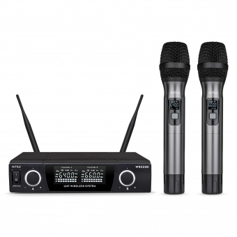 AMW AU230 Microfone sem fio Duplo de Mão Digital UHF + Case