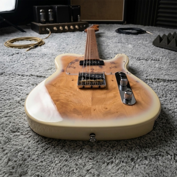 AMW SETL550 Guitarra Telecaster Clear White Ponte Wilkinson by SQ Guitars + Bag Premium
