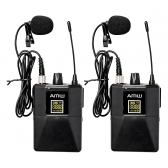 AMW BU230 Microfone sem Fio Duplo Lapela UHF Digital + Case
