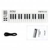 AMW Mini 32 Branco Teclado Controlador Midi USB 32 Teclas