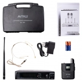 AMW BU100 Auricular Sistema Transmissão sem fio UHF Digital Microfone Auricular Bege P2
