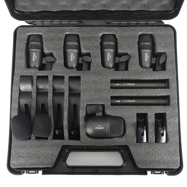 AMW DMK7 Kit Premium Com 7 Microfones Bateria Em Metal + Estojo
