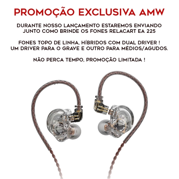 AMW PM100 Monitor de Palco In Ear Hi End Digital UHF Estéreo + Brinde