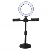 Ring Light de Mesa com apoio para dois celulares Controle e suporte