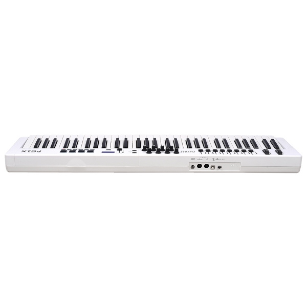 AMW P61X White Teclado Controlador Midi USB com 61 Teclas PADs Faders e Knobs