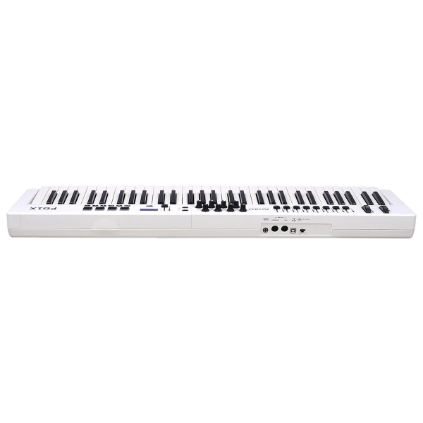 AMW P61X White Teclado Controlador Midi USB com 61 Teclas PADs Faders e Knobs