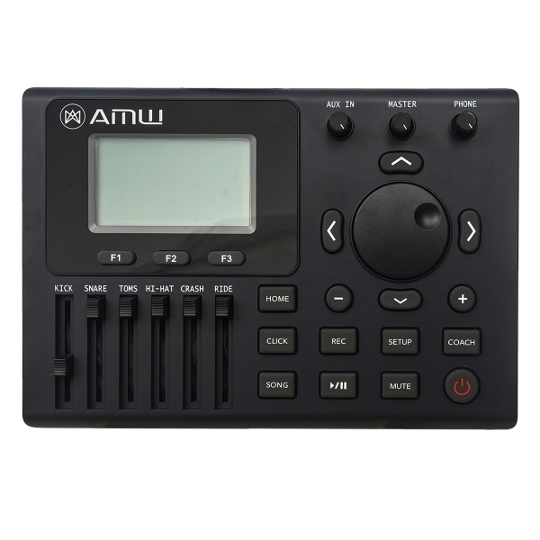 (USADO) AMW ED11 Pro Bateria Eletrônica All Mesh Dual Real Hi Hat Condução Tri zone Pratos Dual
