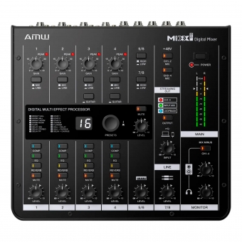 AMW MIXX 8.6 Mesa de Som Digital 8 Canais USB EFX Comp Eq