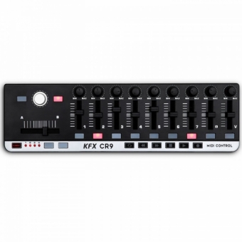 (USADO) KFX CR9 Controlador Midi USB para Daw 9 Faders Botões etc