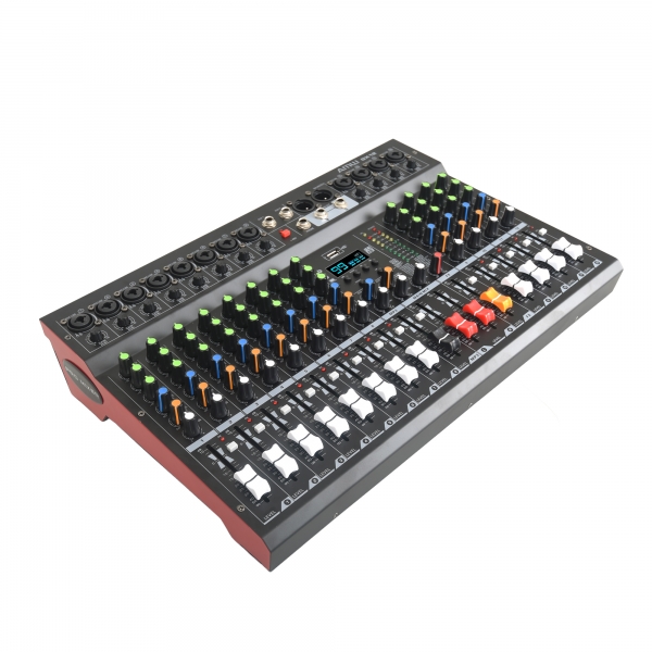AMW GX12 Pro Mesa de som 12 Canais 99 EFX DSP Interface USB Rec Aux