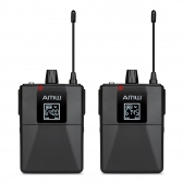 AMW BU200 Kit Microfone Sem Fio Duplo Bodypack Auricular UHF Digital 2B 2A