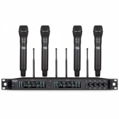 (USADO) AMW AU7000 Microfone Sem Fio Profissional 4 Canais Digital UHF Multibanda WR488Q