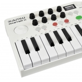 AMW Master 25 White Teclado Controlador Midi 9 PADs 8 Knobs Visor OLED