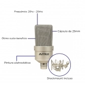 Amw EC1 Microfone Condensador XLR 26mm Para Estúdio com Shockmount