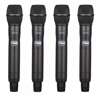 AMW AU7000 Microfone Sem Fio Profissional 4 Canais Digital UHF Multibanda