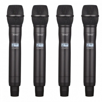 AMW AU7000 Microfone Sem Fio Profissional 4 Canais Digital UHF Multibanda