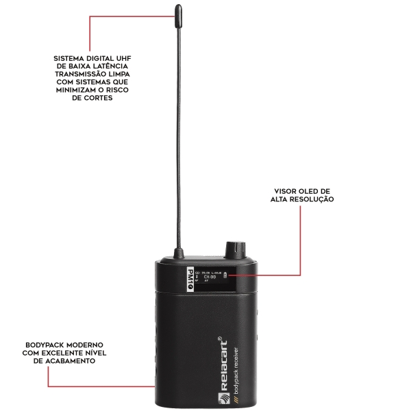 Relacart PM100D Monitor de Palco In Ear Hi End Digital UHF Estéreo + Brinde