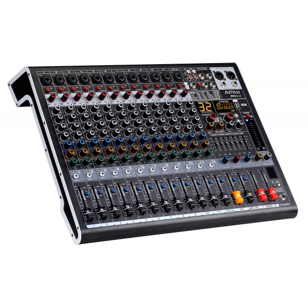 (USADO) Amw Pm12 v2 Fx Mesa De Som 12 Canais 99 Efx DSP Interface USB Eq BT