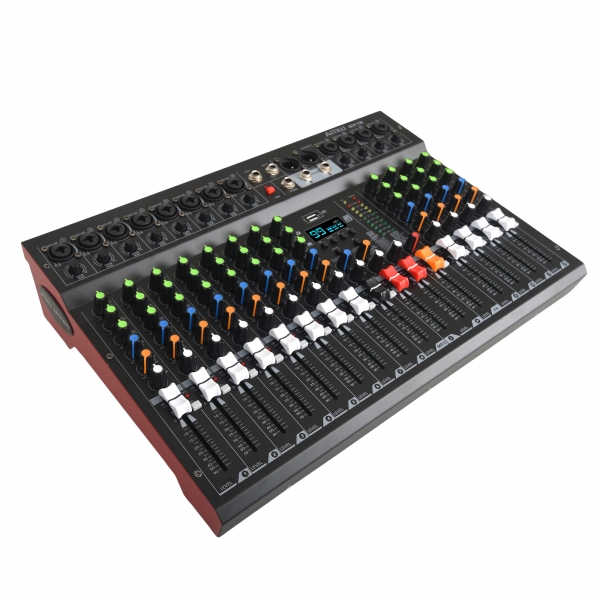 AMW GX12 Pro Mesa de som 12 Canais 99 EFX DSP Interface USB Rec Aux