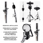 AMW ED11 Pro Bateria Eletrônica All Mesh Dual Real Hi Hat Condução Tri zone Pratos Dual