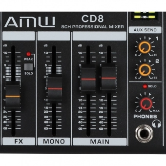 AMW CD8 Mesa de Som 8 Canais EFX DSP Eq Master USB Player