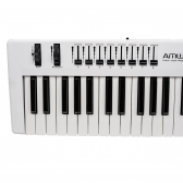 AMW P61X White Teclado Controlador Midi USB com 61 Teclas PADs Faders e Knobs