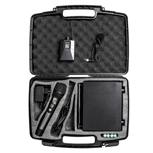 AMW BM200 Microfone Sem Fio de Mão + Bodypack + Lapela 1M 1B 1L