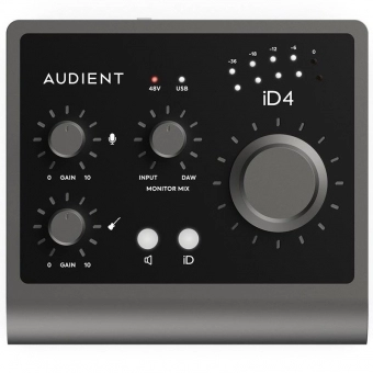 Audient Id4 mkii Interface De Áudio USB Type C com 2 Pre Amplificadores Hi End 2x2