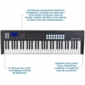 KFX SW61 Pro Teclado Controlador MIdi USB 61 Teclas 16 PADs 8 Knobs Faders Split Transpose