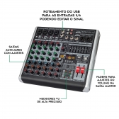 AMW ST8 Mesa de Som 8 Canais 99 Efx Interface de Áudio USB !