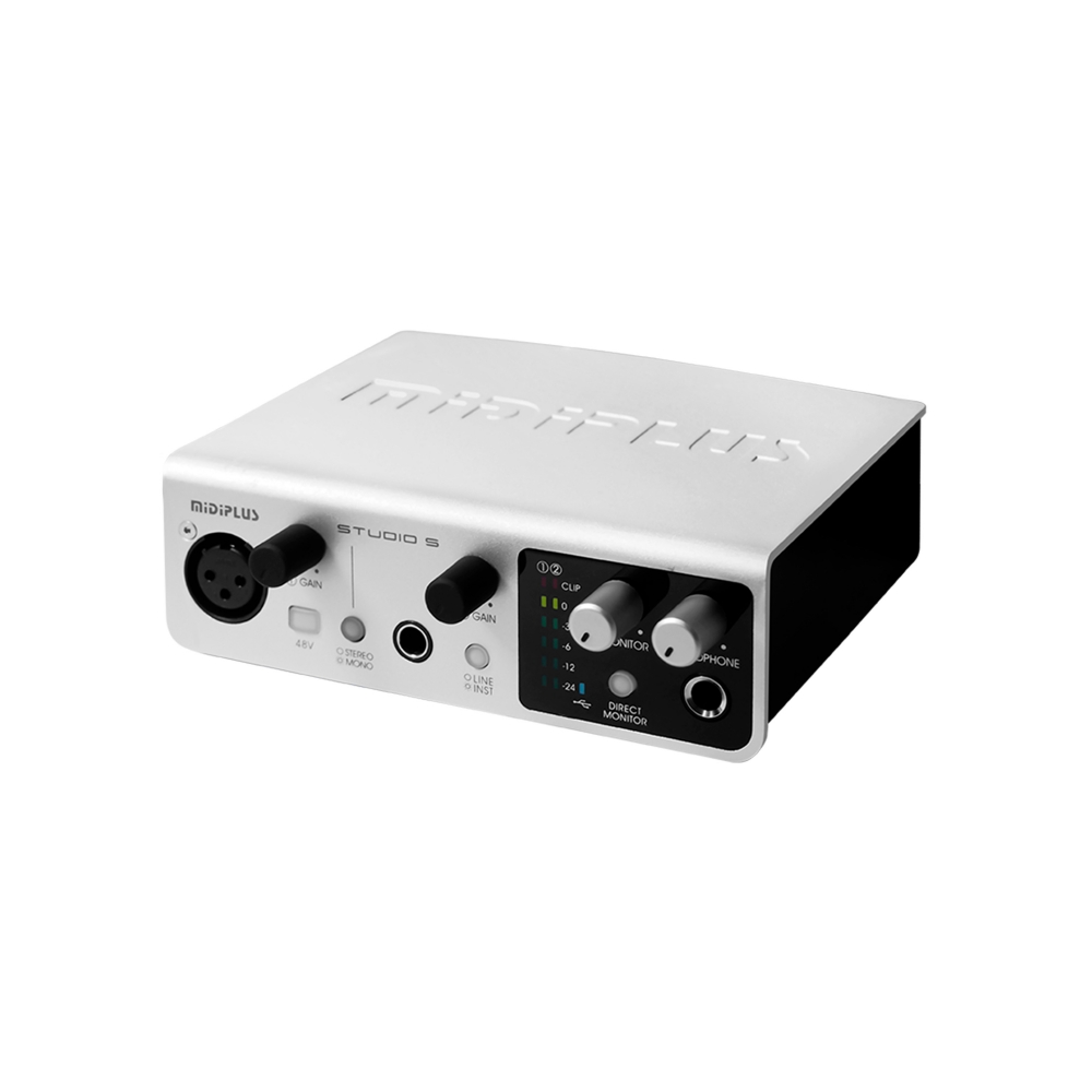 Midiplus Studio S Interface de Audio Profissional Prata